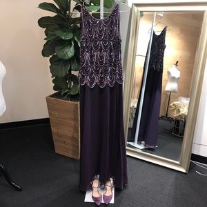 Embellished A-Line Gown and Scarf